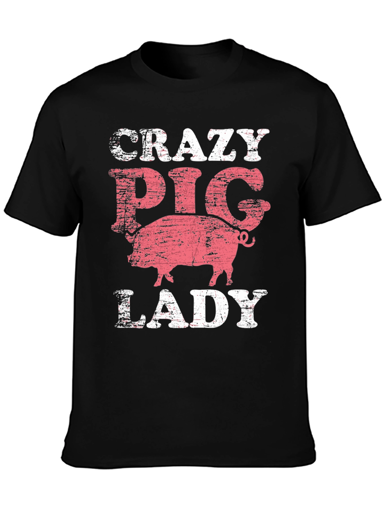 Crazy Pig Lady T-Shirt - Farm Animal Lover Tee