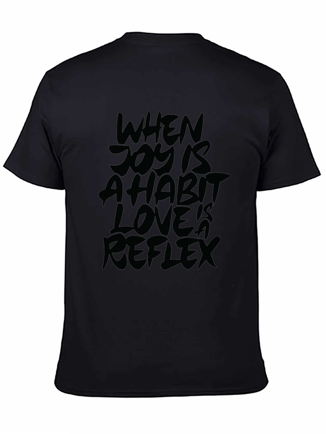 Joy Habit Love Reflex Black Graphic T-Shirt