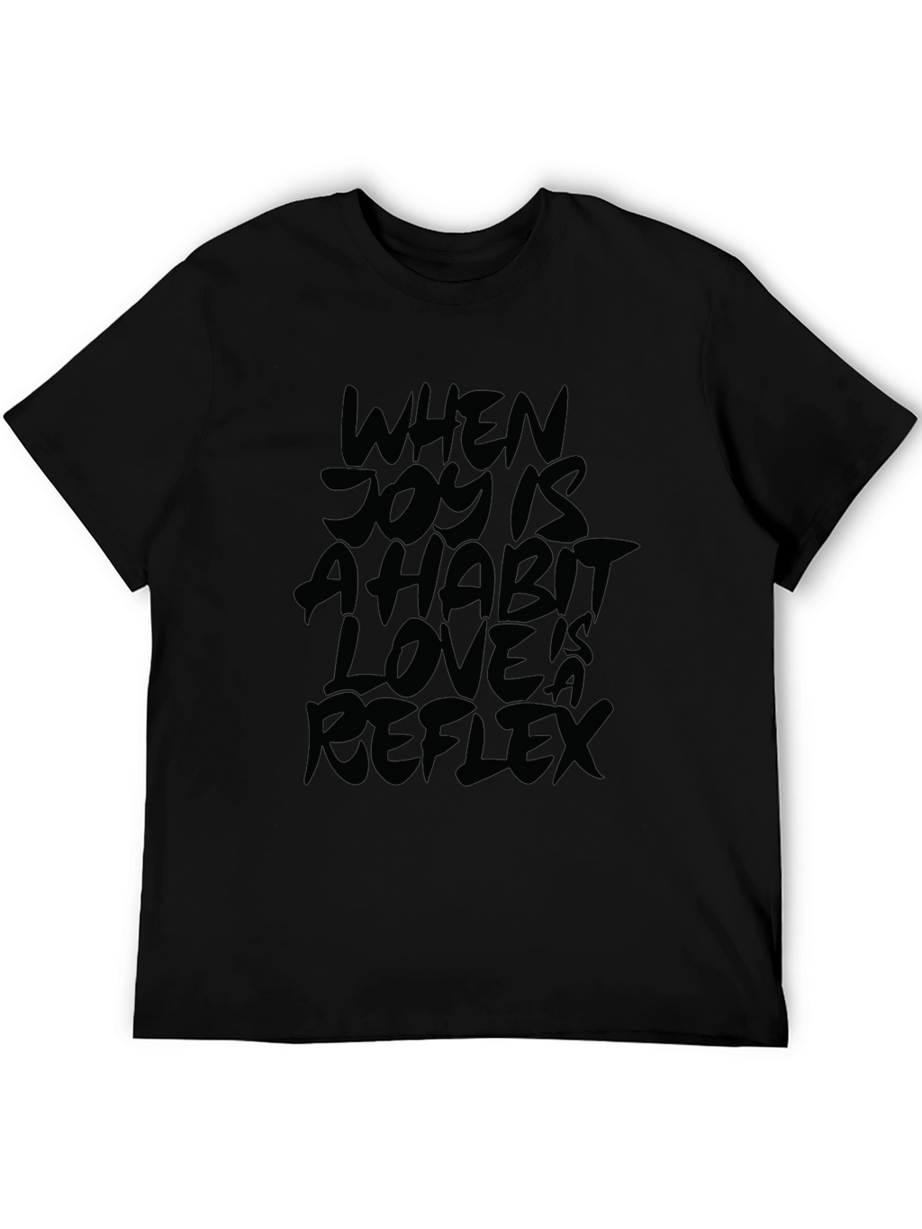 Joy Habit Love Reflex Black Graphic T-Shirt