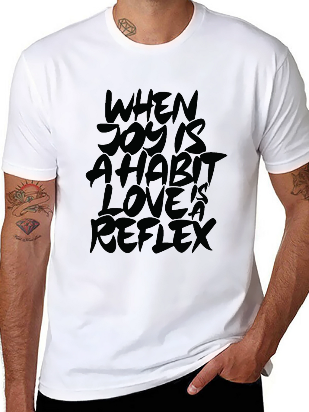 Joy Habit Love Reflex Black Graphic T-Shirt