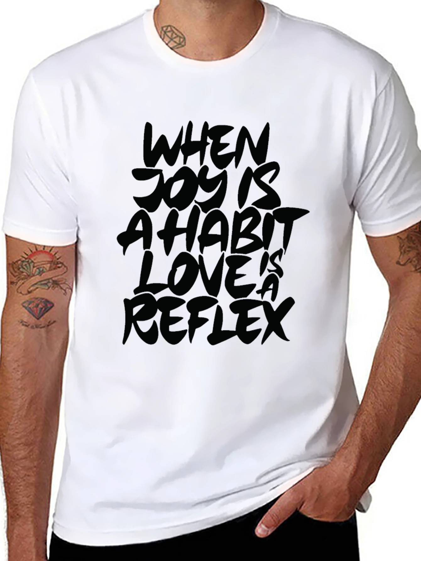 Joy Habit Love Reflex Black Graphic T-Shirt