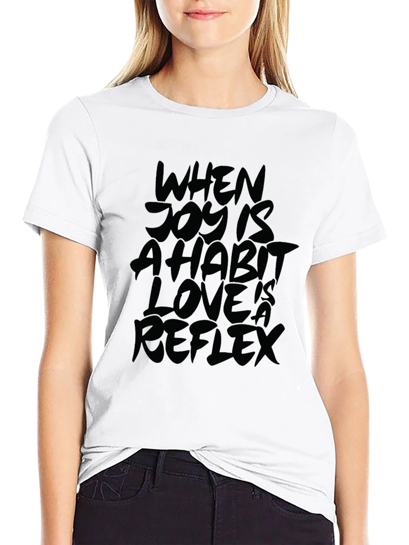 Joy Habit Love Reflex Black Graphic T-Shirt