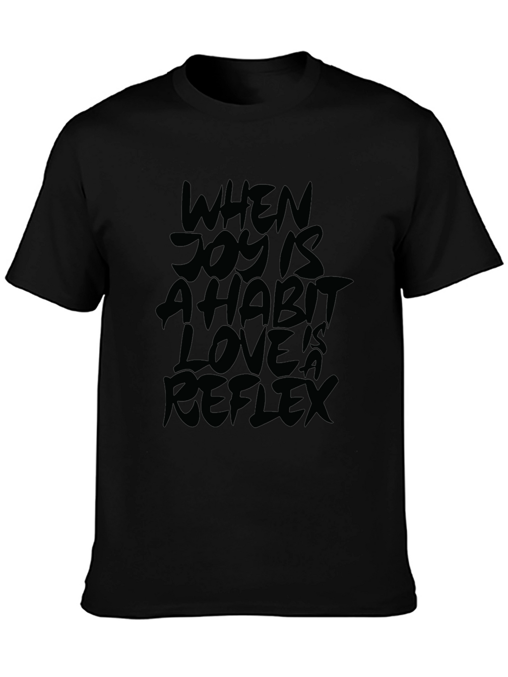 Joy Habit Love Reflex Black Graphic T-Shirt