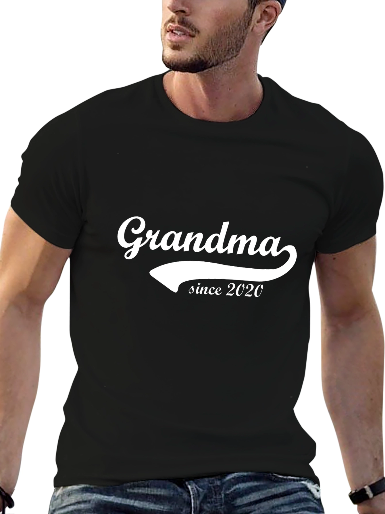 Grandma Since 2020 Black Graphic T-Shirt