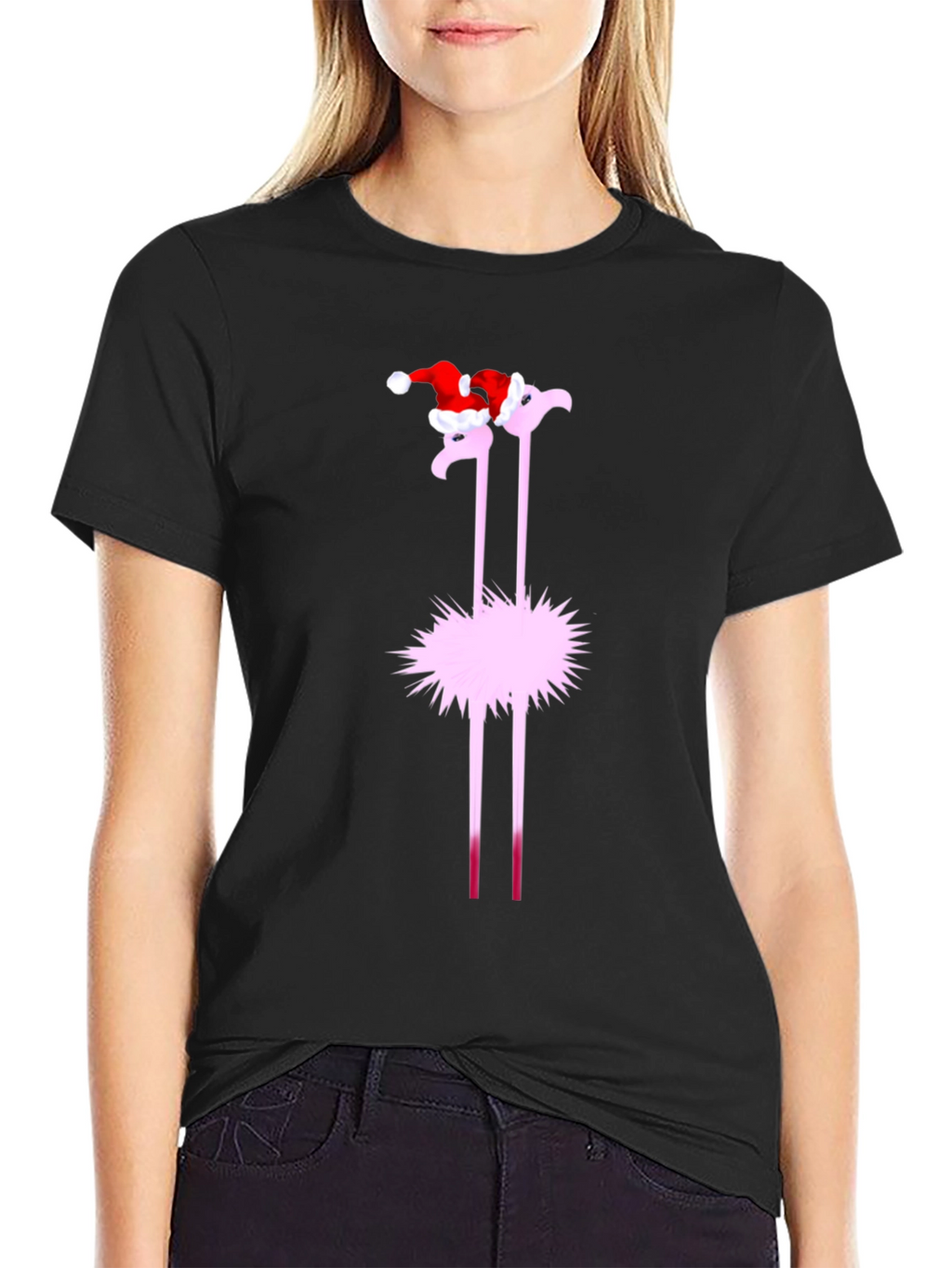 Festive Flamingo Tee - Holiday Style