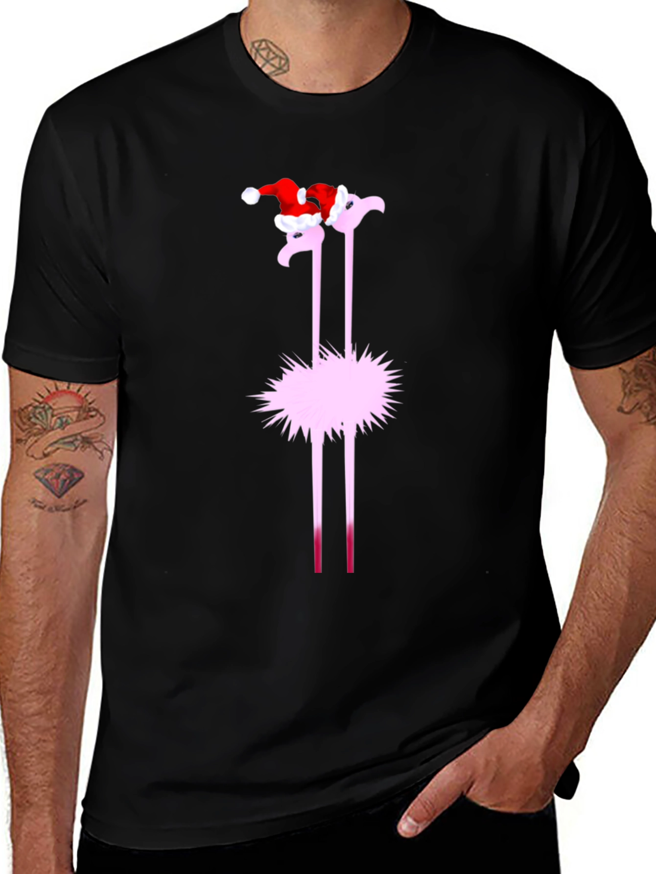 Festive Flamingo Tee - Holiday Style