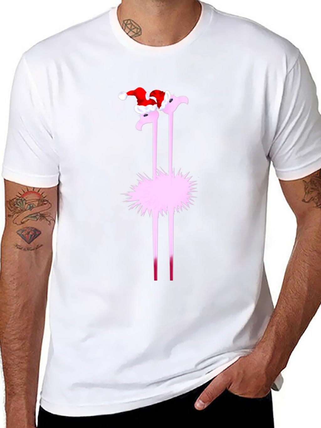 Festive Flamingo Tee - Holiday Style
