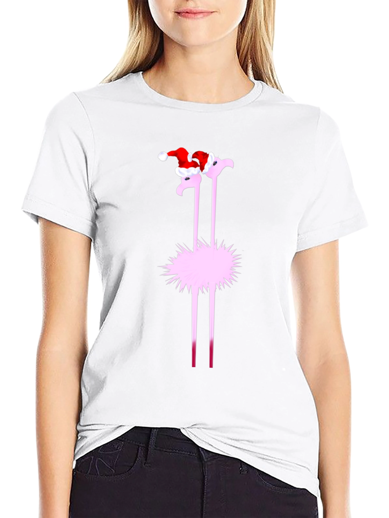 Festive Flamingo Tee - Holiday Style