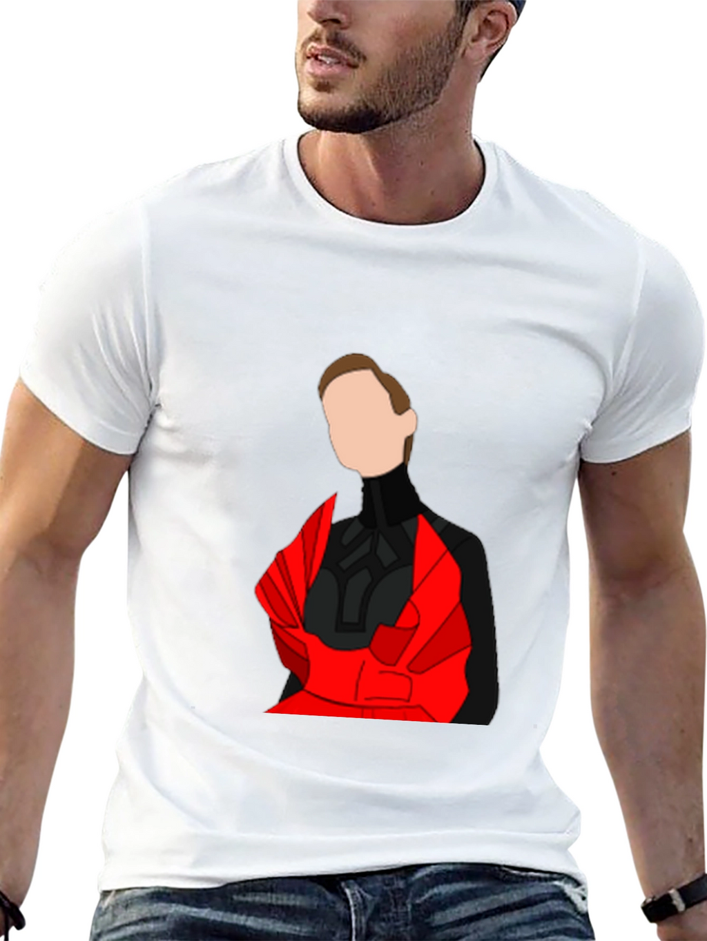 Abstract Red & Black Graphic Tee