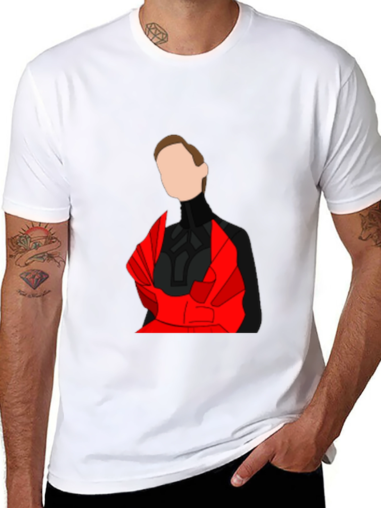 Abstract Red & Black Graphic Tee