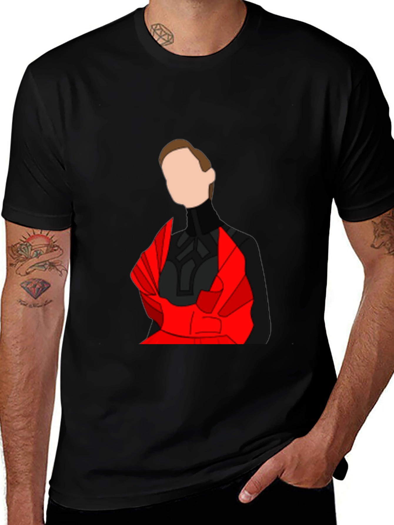 Abstract Red & Black Graphic Tee