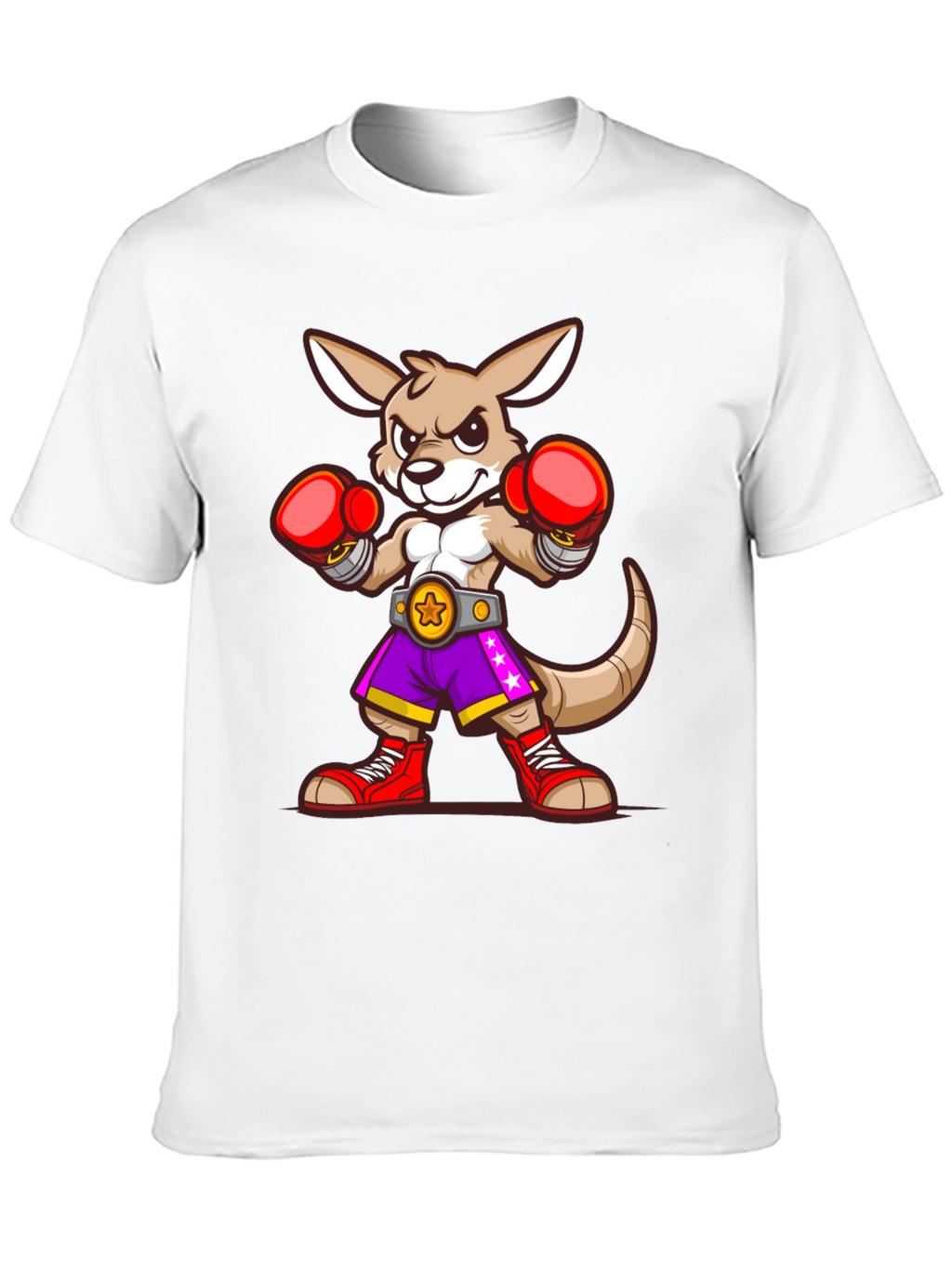 Kangaroo Boxer Graphic T-Shirt - Fun Cartoon Design