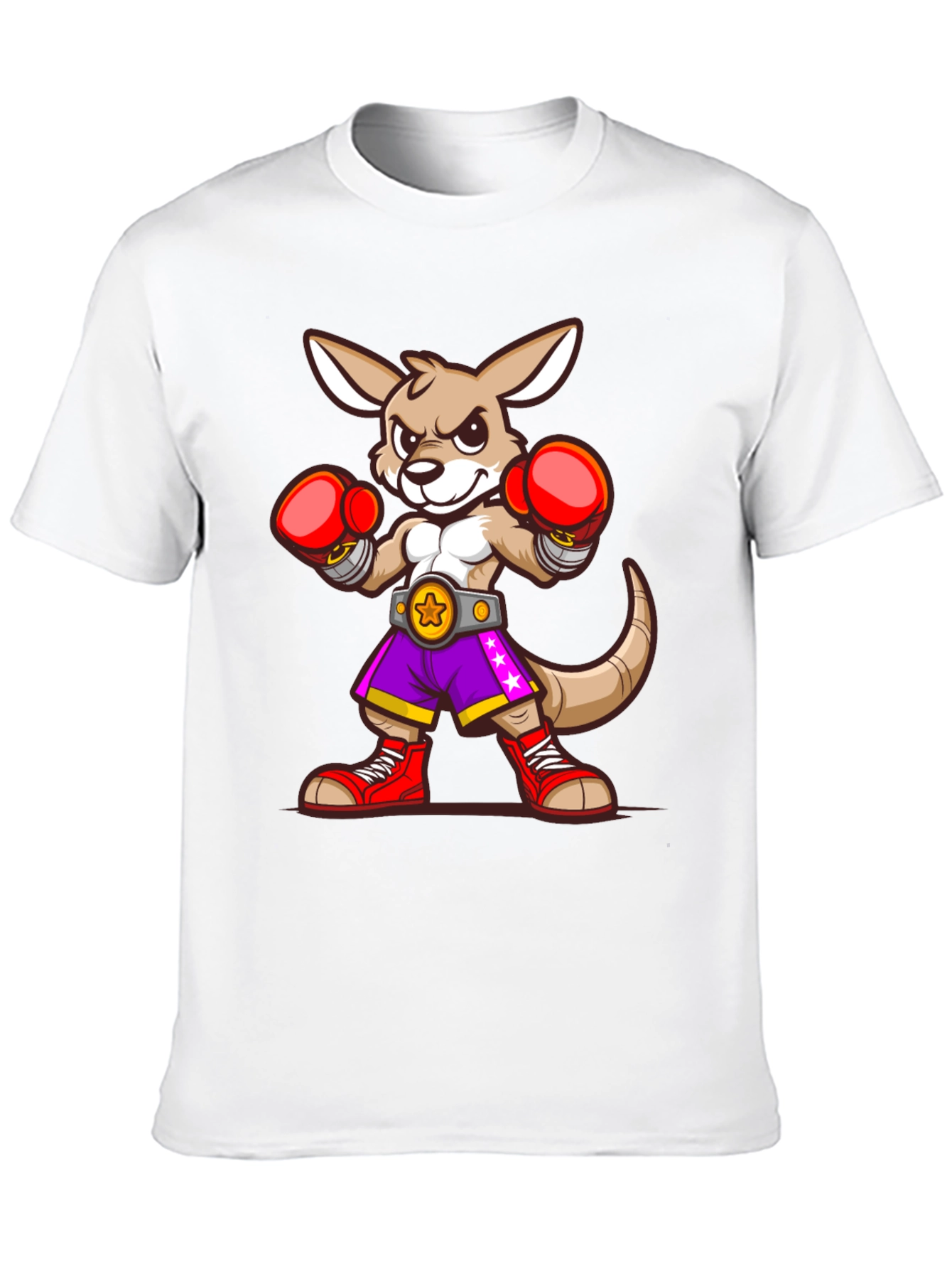 Kangaroo Boxer Graphic T-Shirt - Fun Cartoon Design