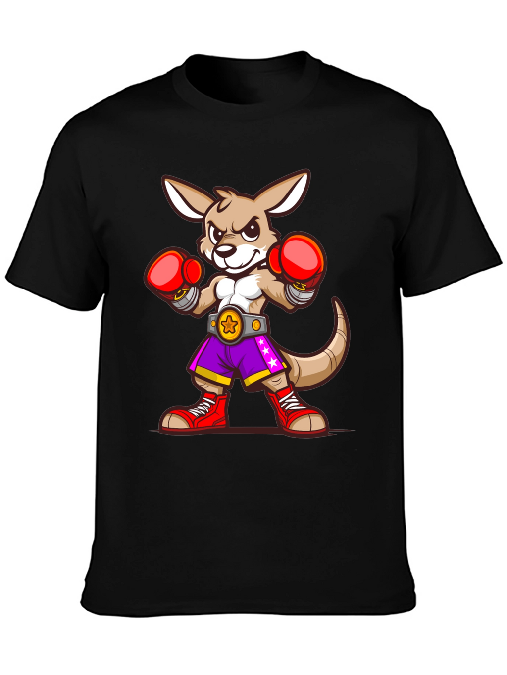 Kangaroo Boxer Graphic T-Shirt - Fun Cartoon Design