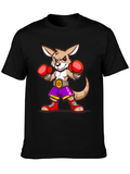 Kangaroo Boxer Graphic T-Shirt - Fun Cartoon Design