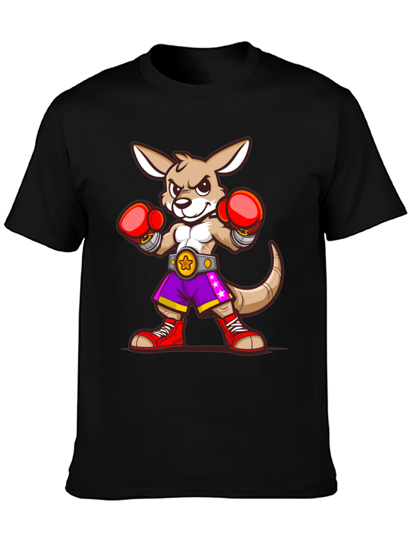 Kangaroo Boxer Graphic T-Shirt - Fun Cartoon Design