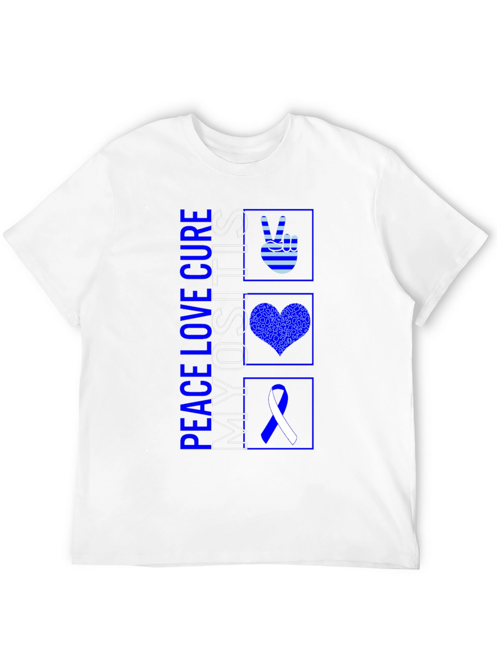 Peace Love Cure Myositis Awareness T-Shirt