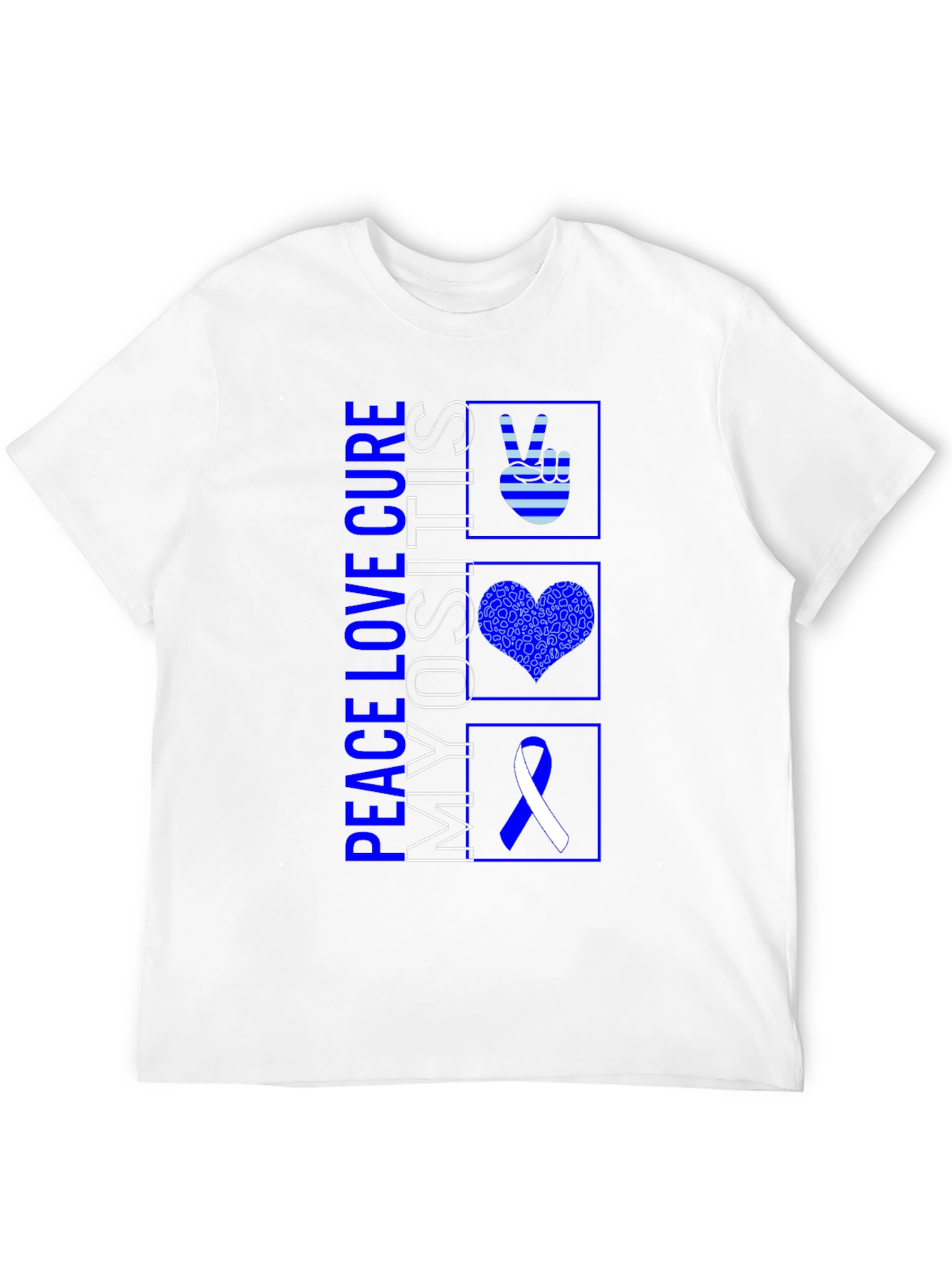 Peace Love Cure Myositis Awareness T-Shirt
