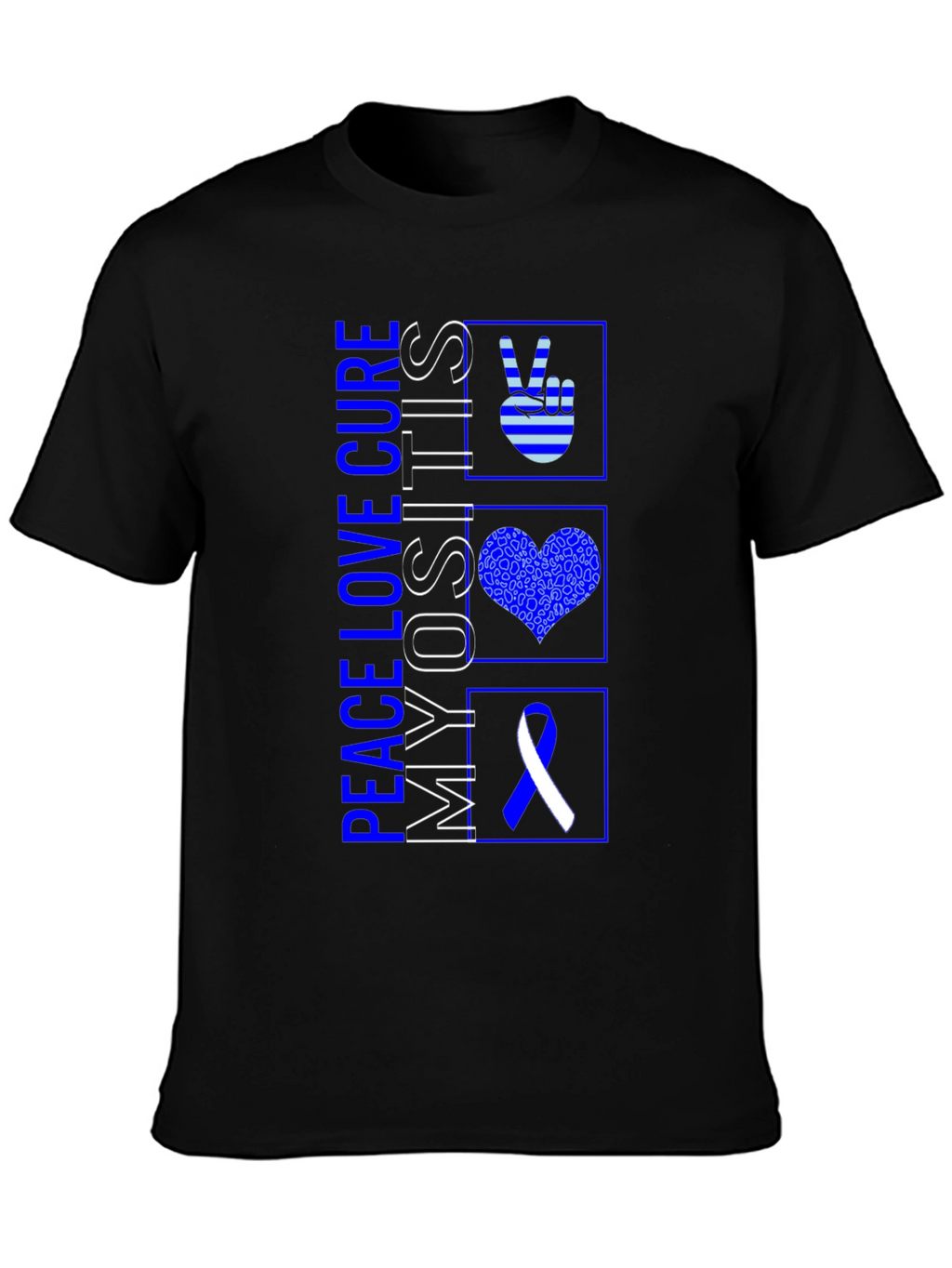 Peace Love Cure Myositis Awareness T-Shirt