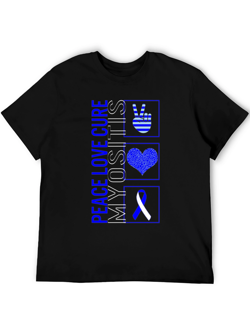 Peace Love Cure Myositis Awareness T-Shirt