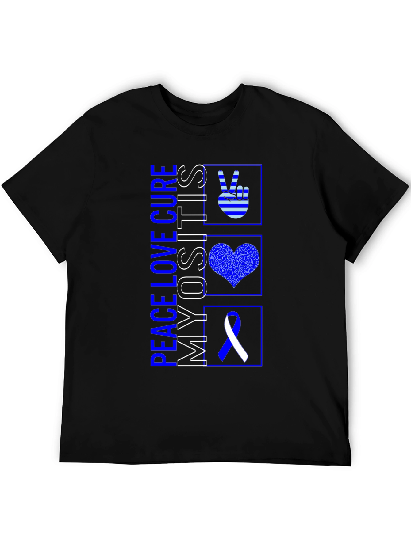 Peace Love Cure Myositis Awareness T-Shirt