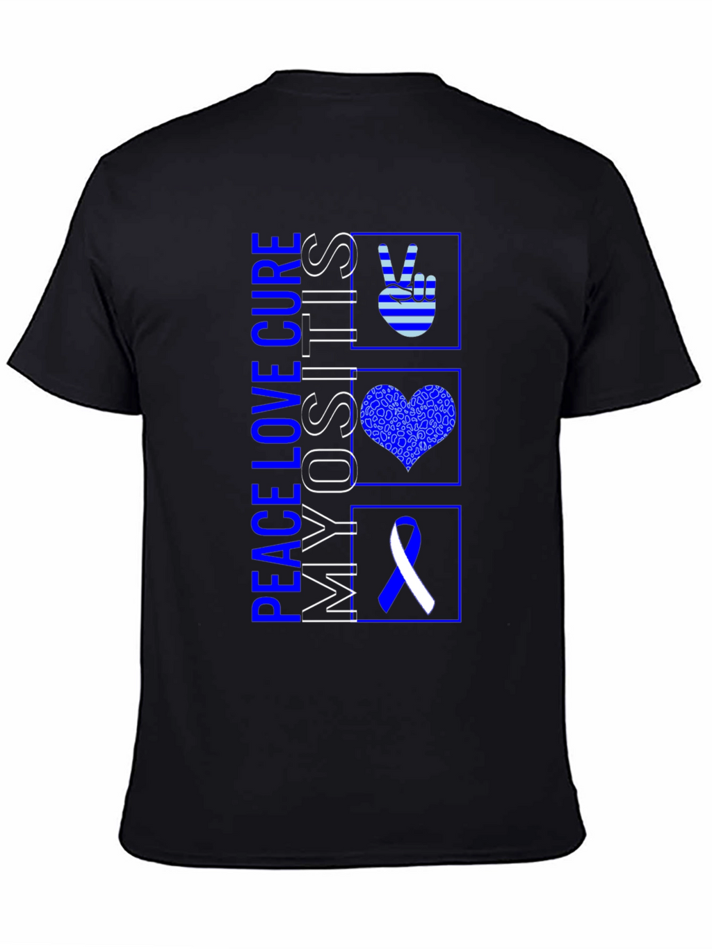 Peace Love Cure Myositis Awareness T-Shirt