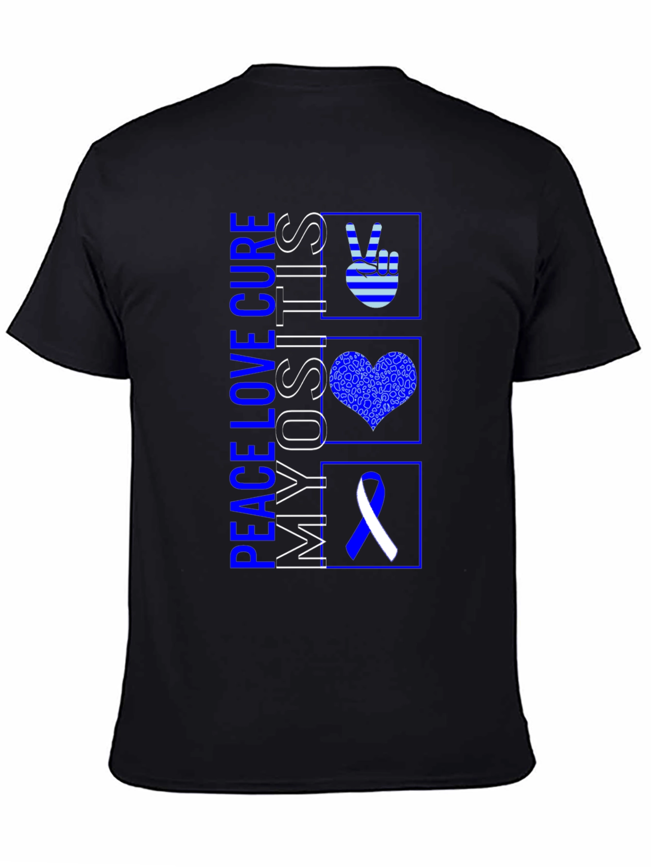 Peace Love Cure Myositis Awareness T-Shirt