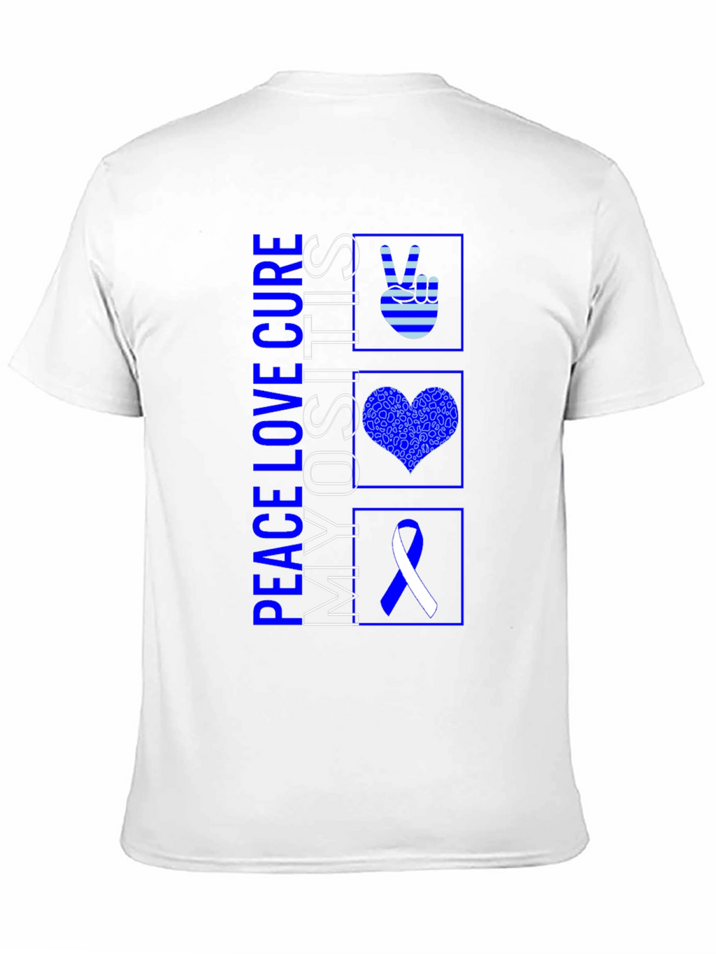 Peace Love Cure Myositis Awareness T-Shirt