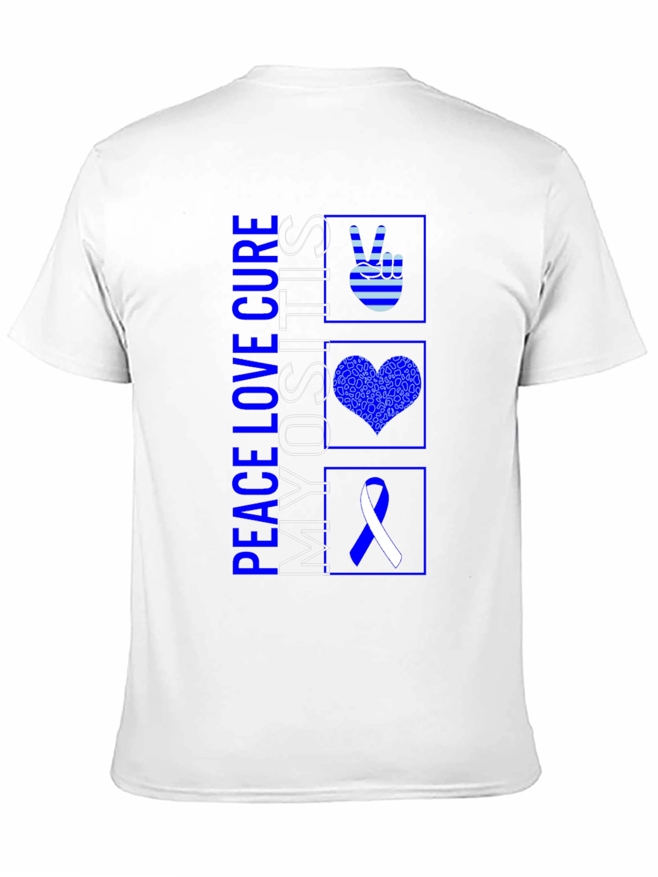 Peace Love Cure Myositis Awareness T-Shirt