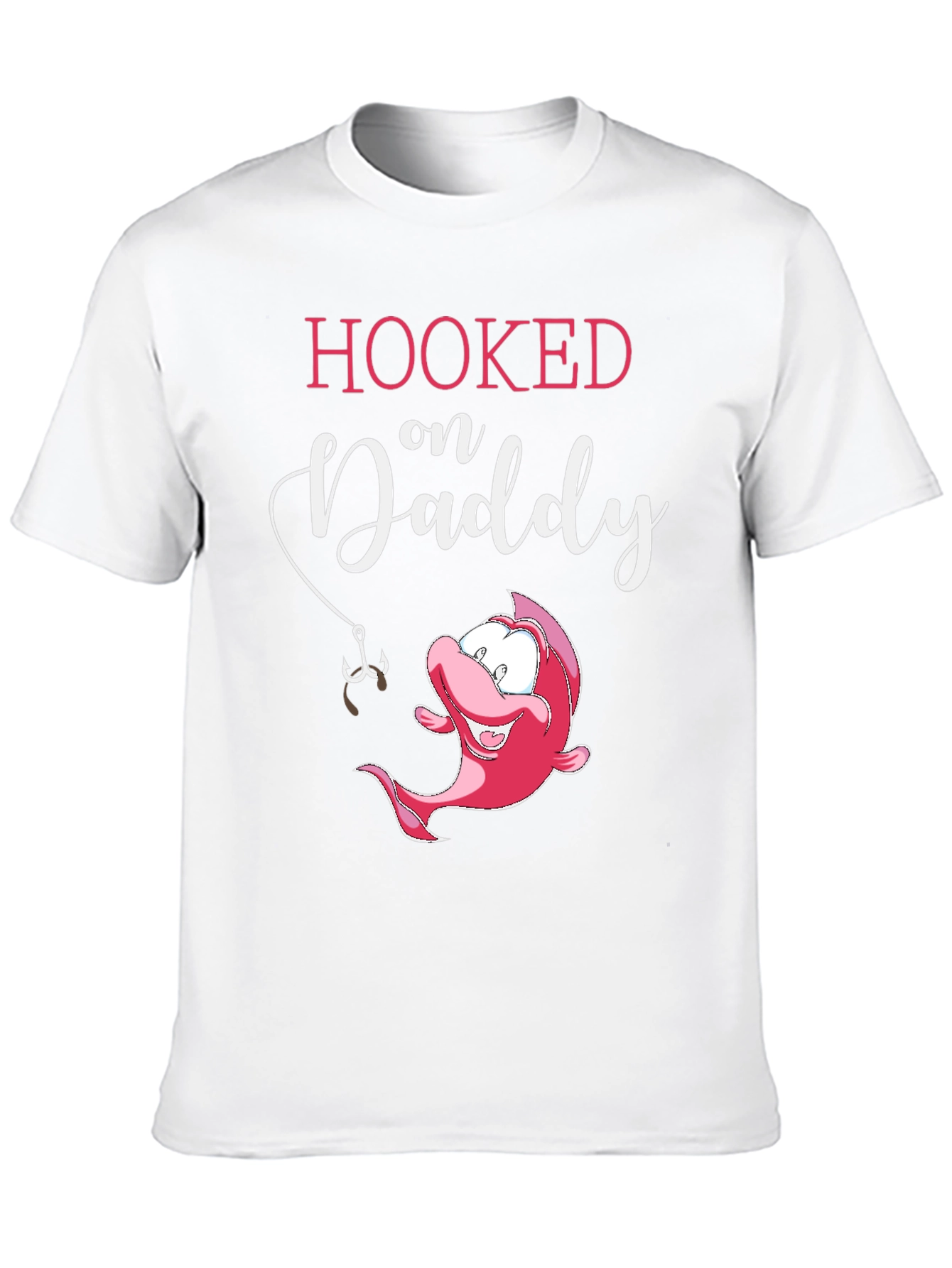 Hooked on Daddy T-Shirt Cute Fish Fathers Day Gift