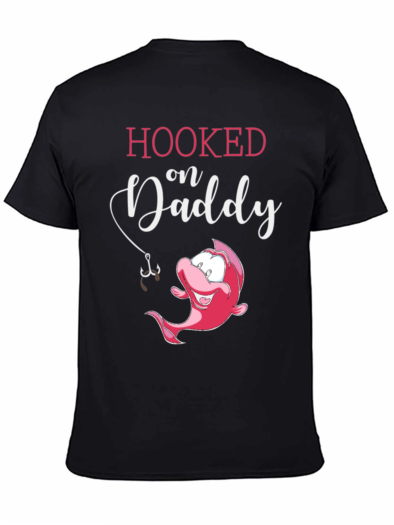 Hooked on Daddy T-Shirt Cute Fish Fathers Day Gift