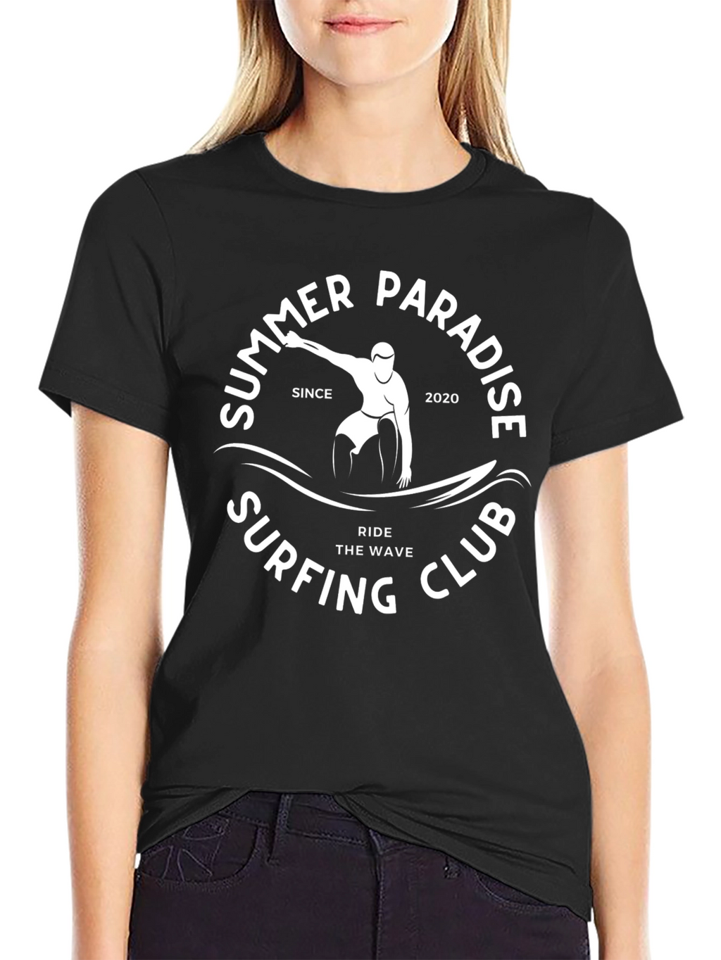 Summer Paradise Surfing Club Black T-Shirt
