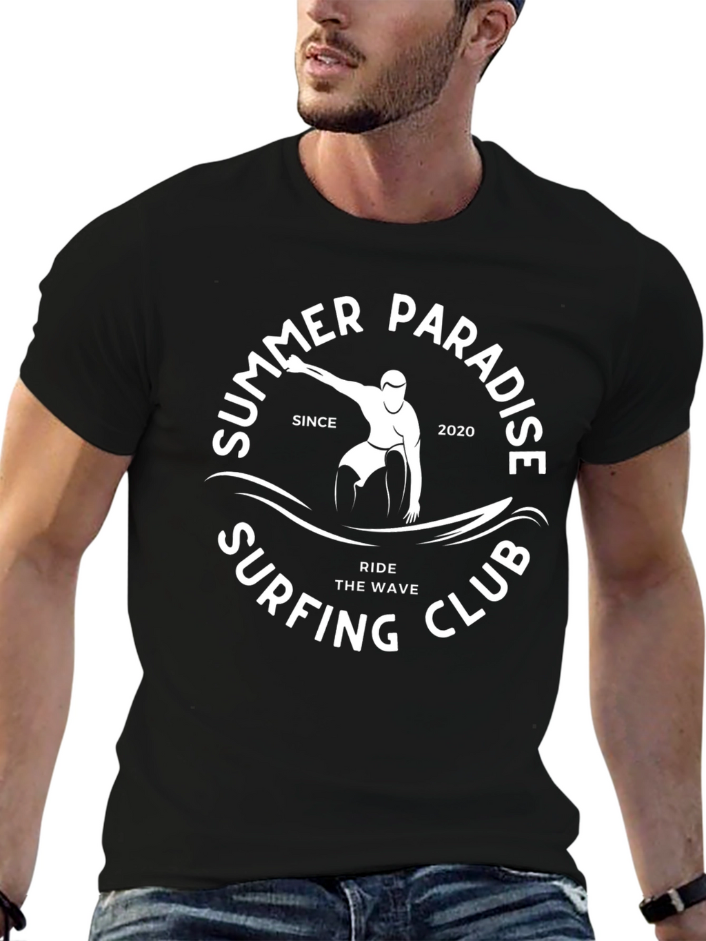 Summer Paradise Surfing Club Black T-Shirt