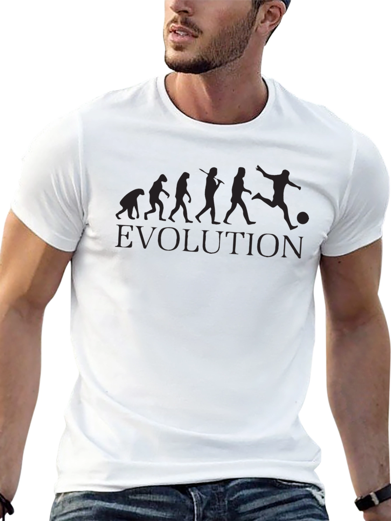 Evolution of Soccer Black Graphic Tee
