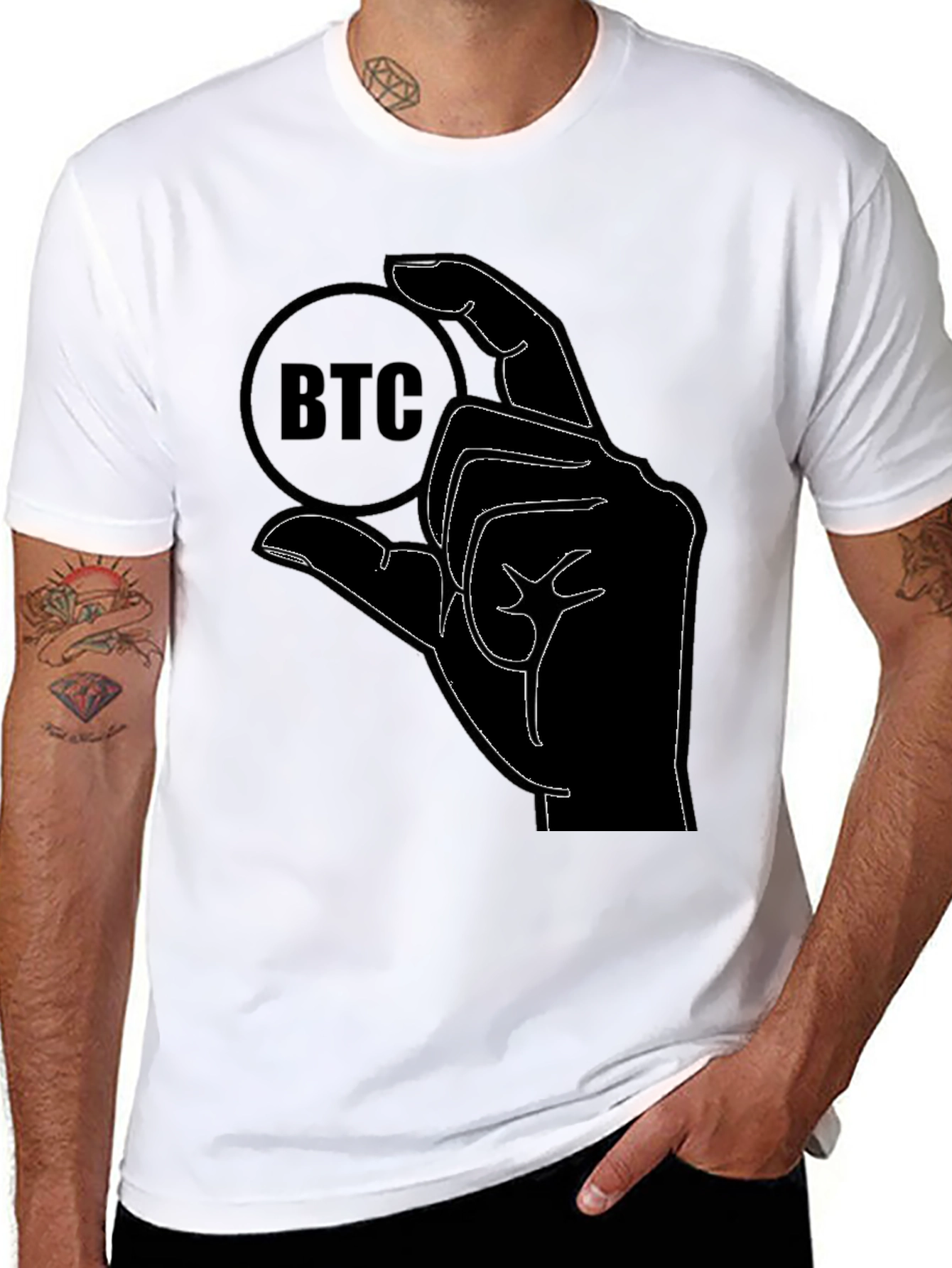 Bitcoin BTC Hand Graphic T-Shirt - Crypto Currency Tee