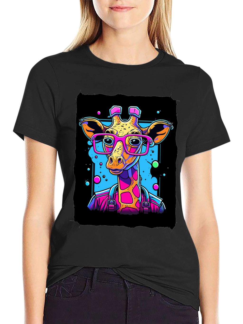 Giraffe in Glasses Graphic T-Shirt