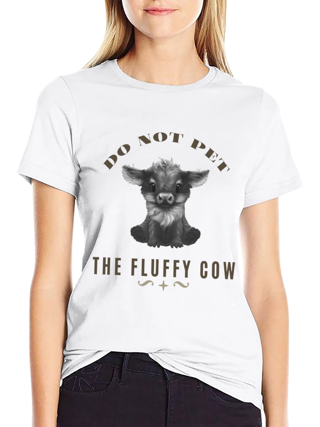 Do Not Pet The Fluffy Cow Graphic T-Shirt
