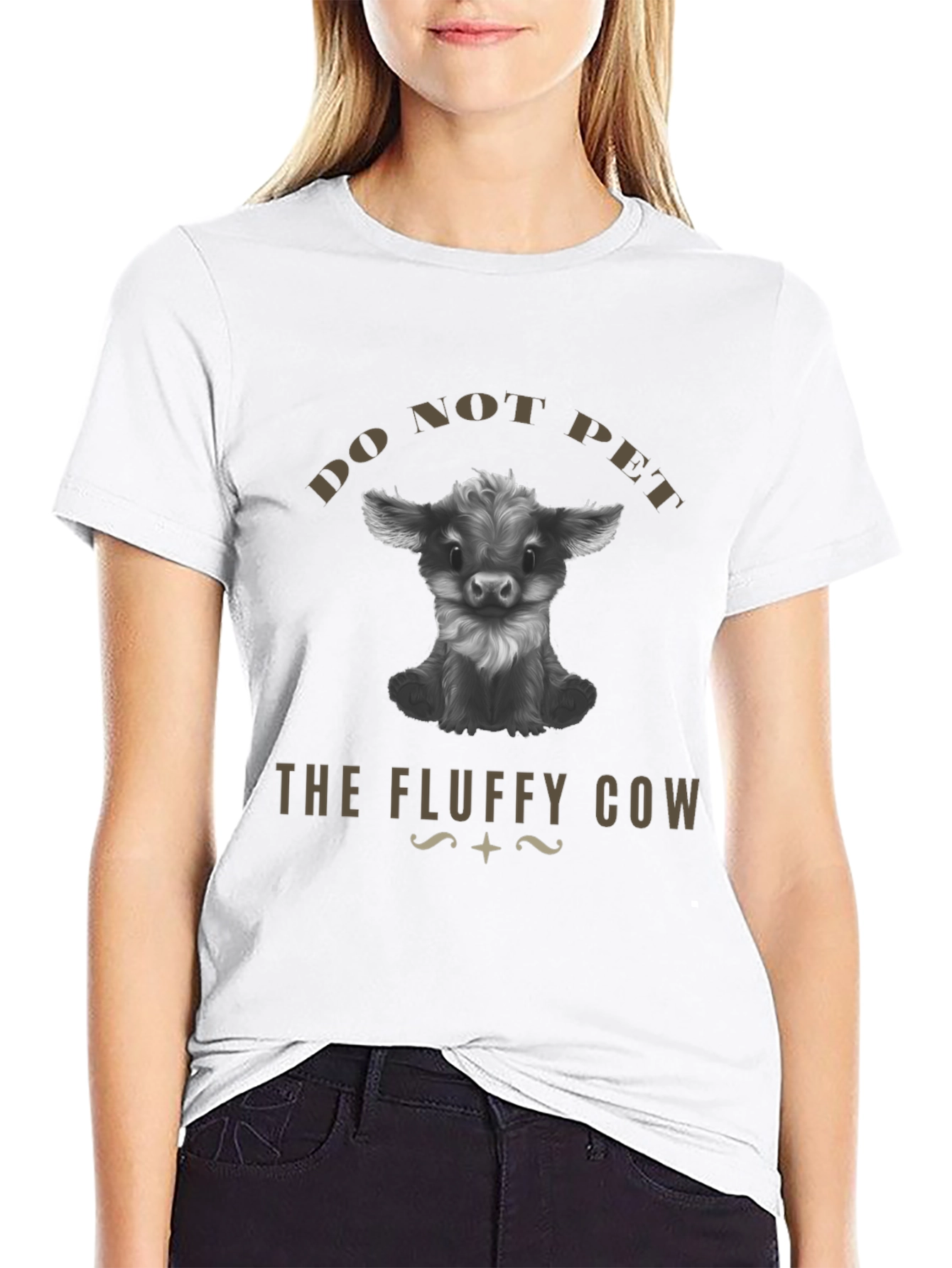 Do Not Pet The Fluffy Cow Graphic T-Shirt