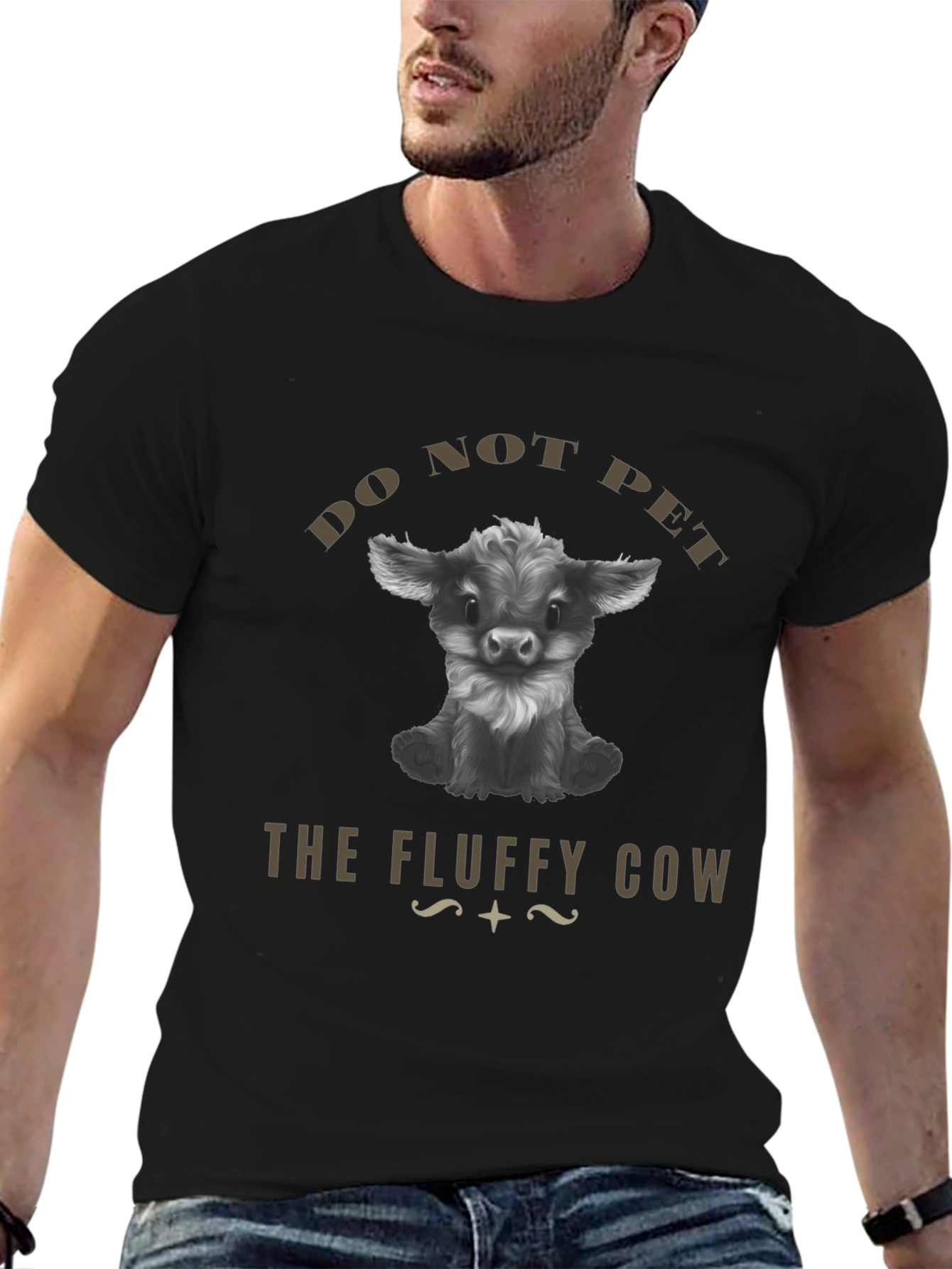 Do Not Pet The Fluffy Cow Graphic T-Shirt