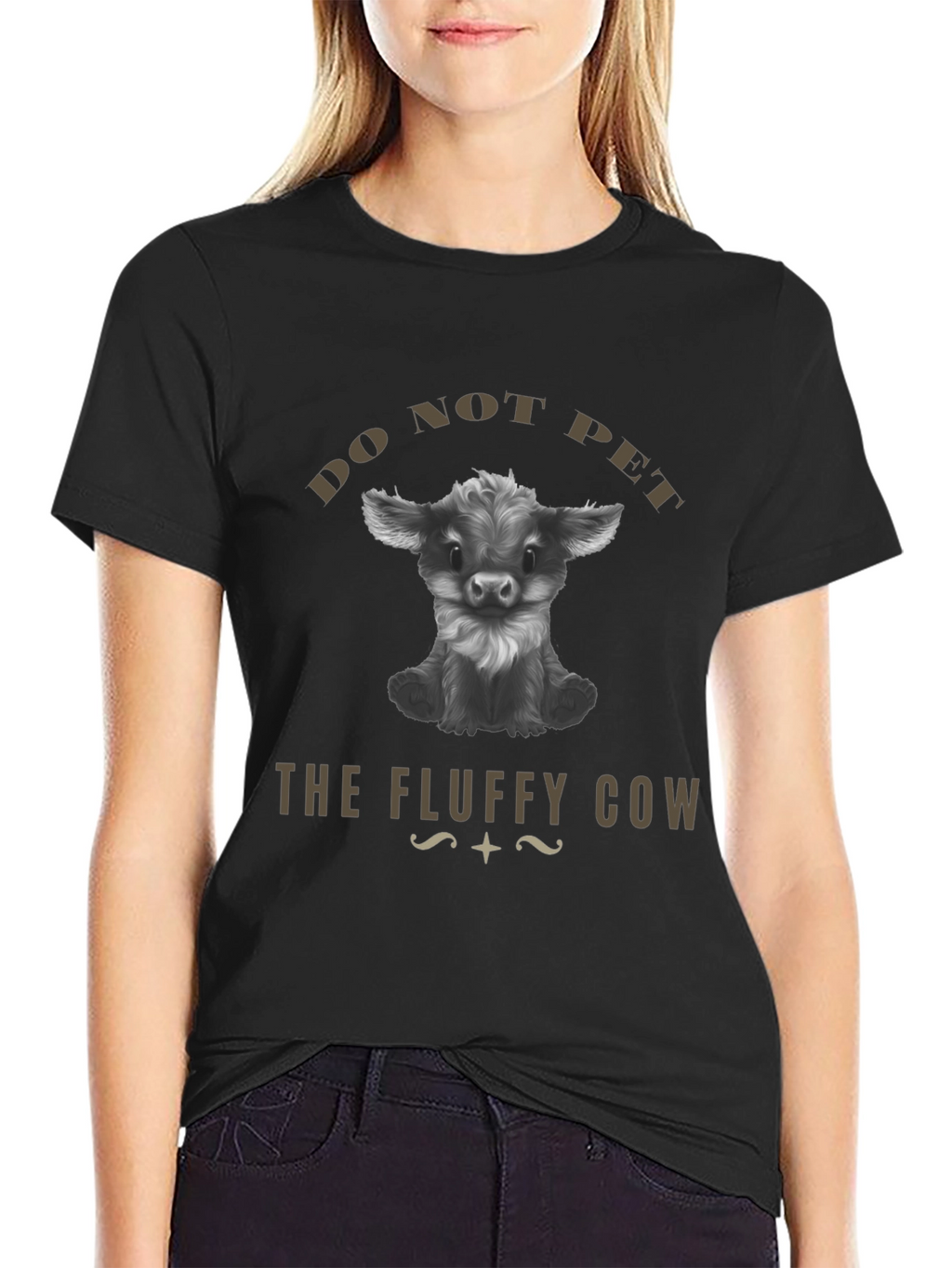 Do Not Pet The Fluffy Cow Graphic T-Shirt