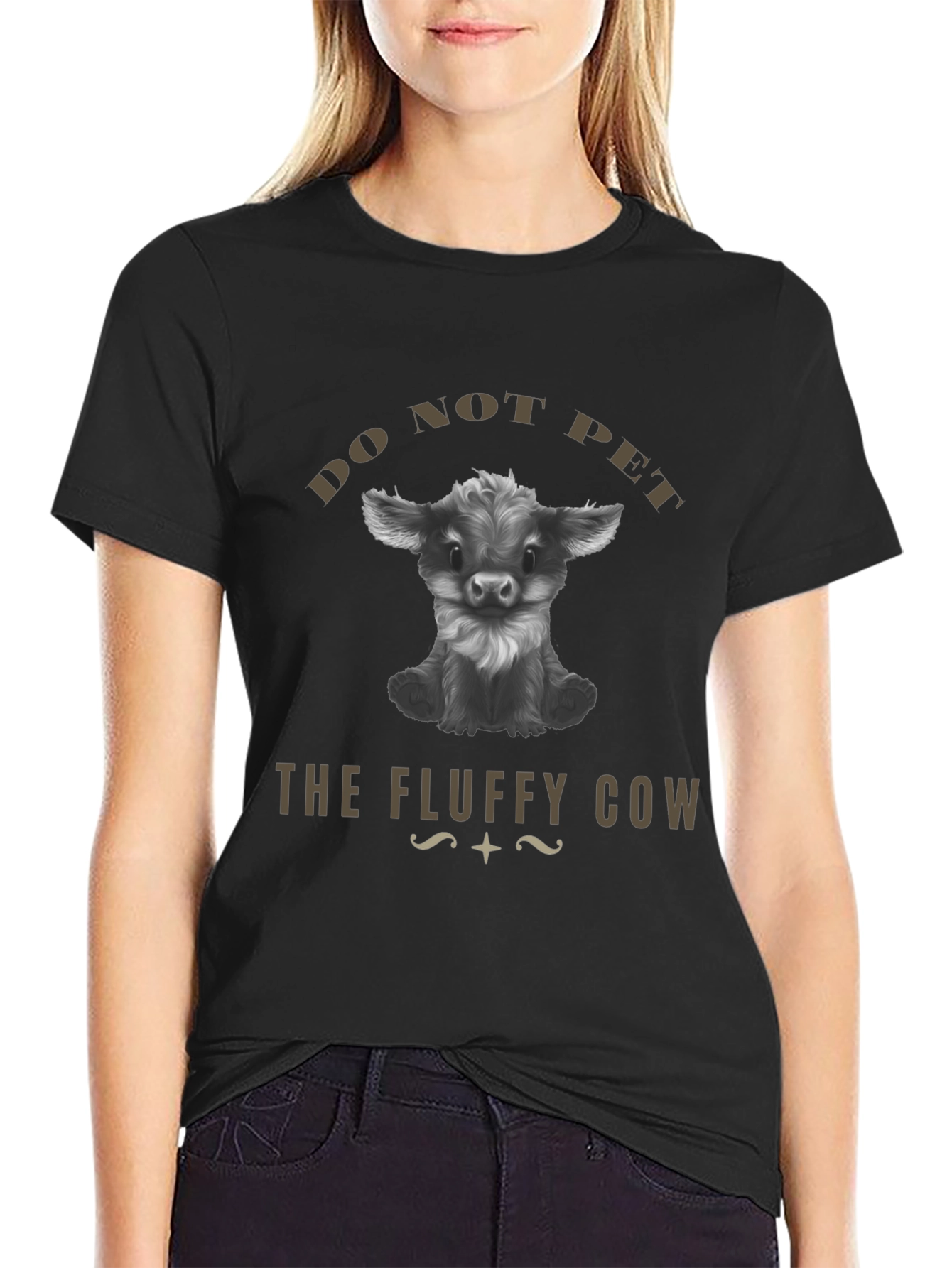 Do Not Pet The Fluffy Cow Graphic T-Shirt