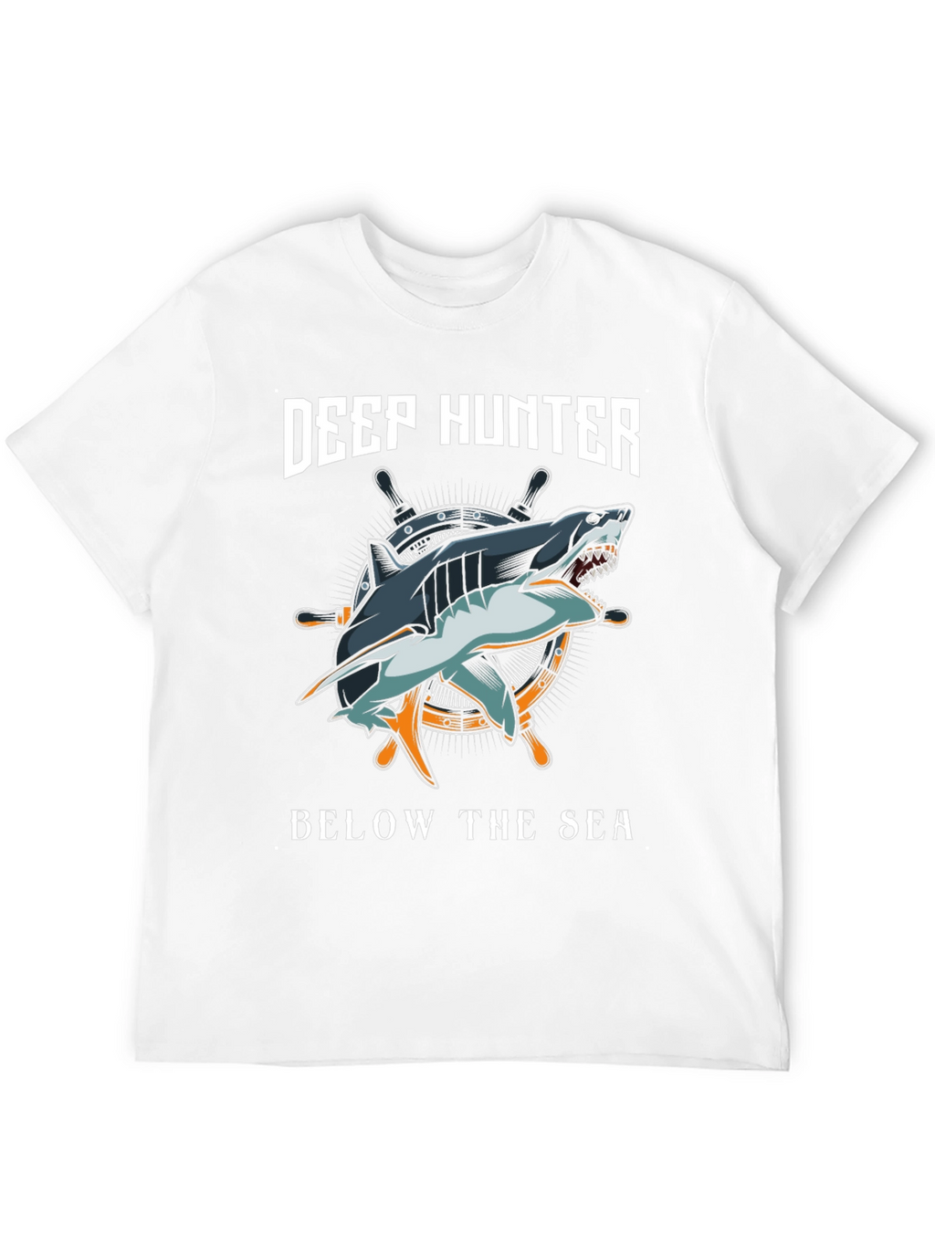 Deep Hunter Graphic T-Shirt - Shark Design