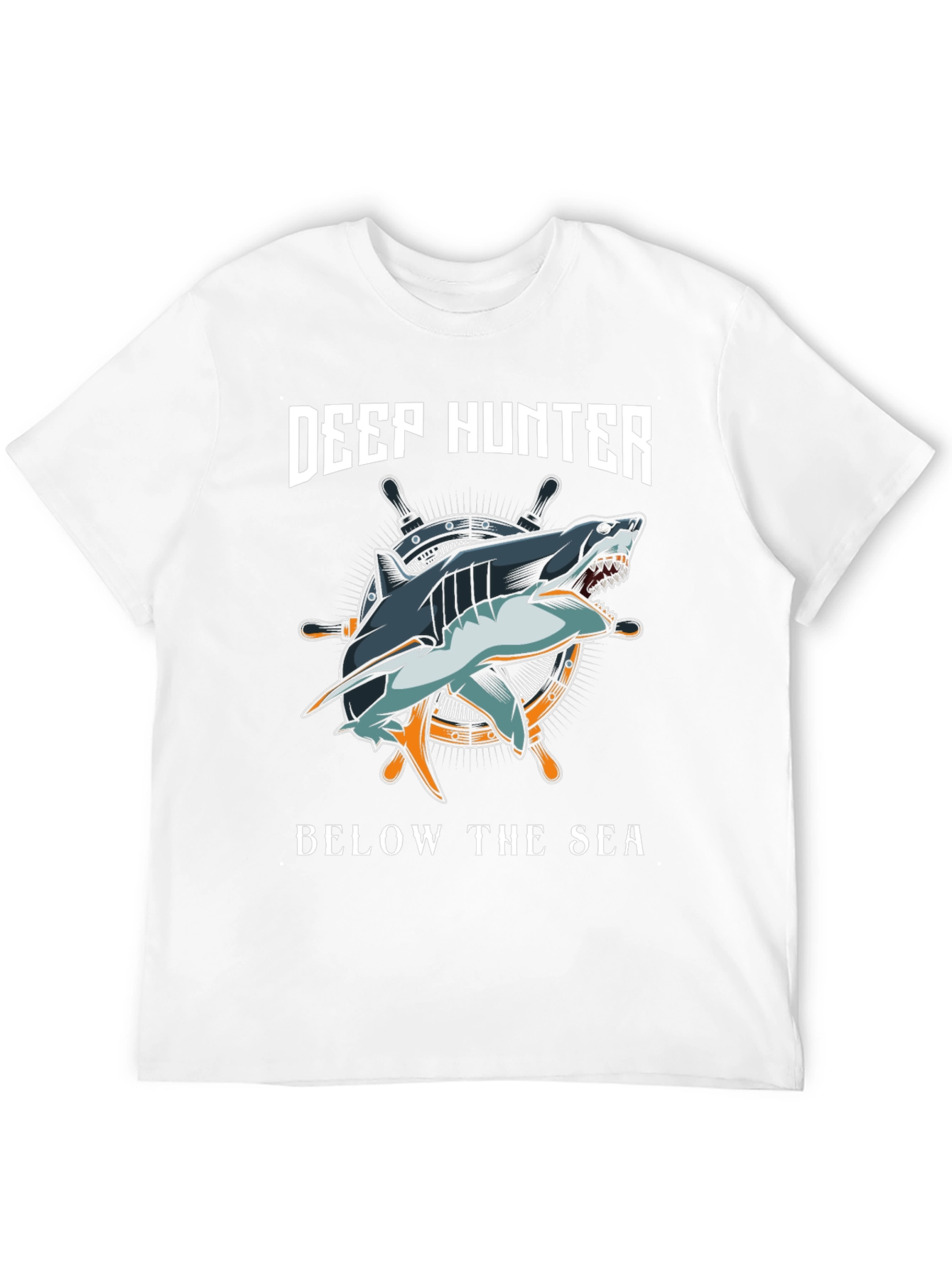 Deep Hunter Graphic T-Shirt - Shark Design