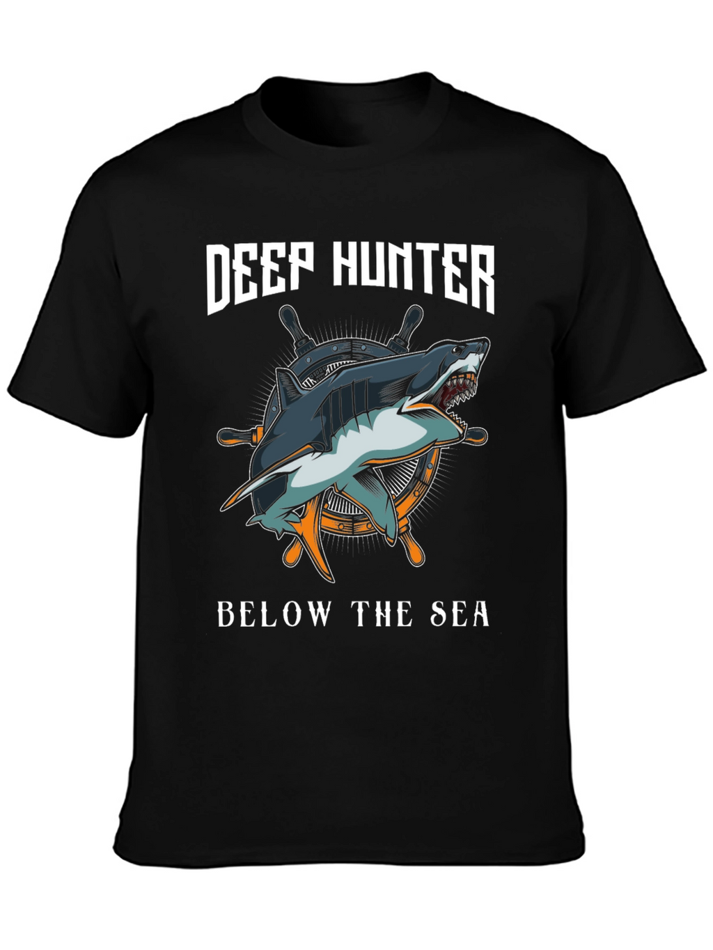 Deep Hunter Graphic T-Shirt - Shark Design