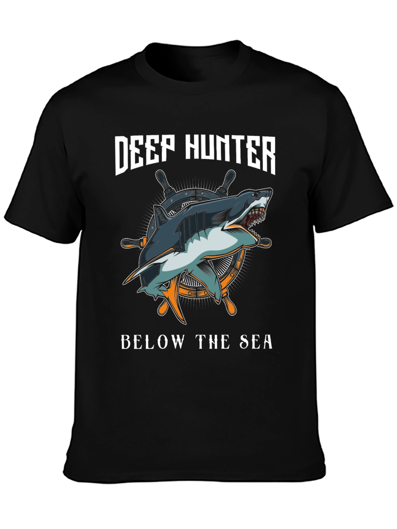 Deep Hunter Graphic T-Shirt - Shark Design