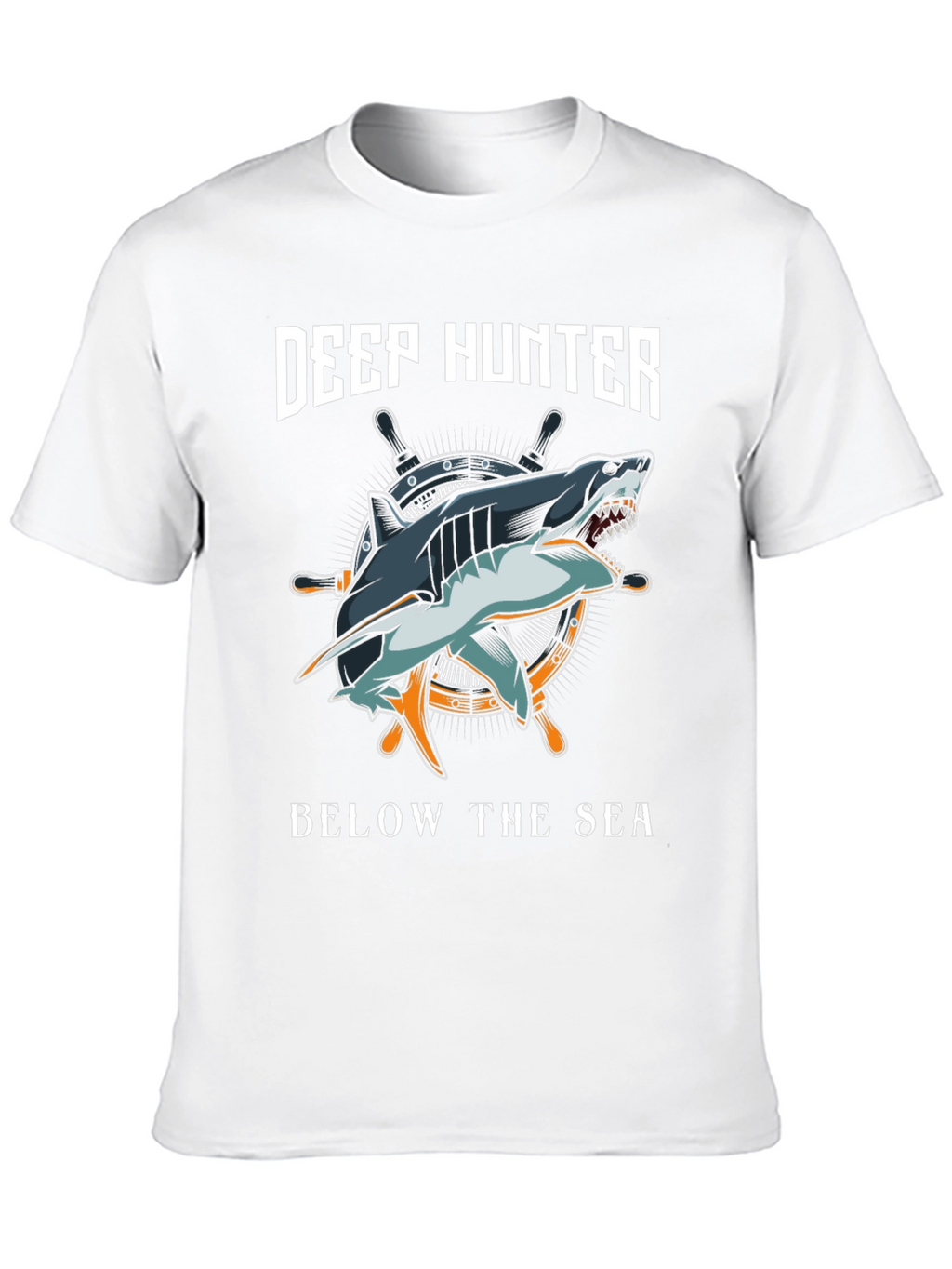 Deep Hunter Graphic T-Shirt - Shark Design