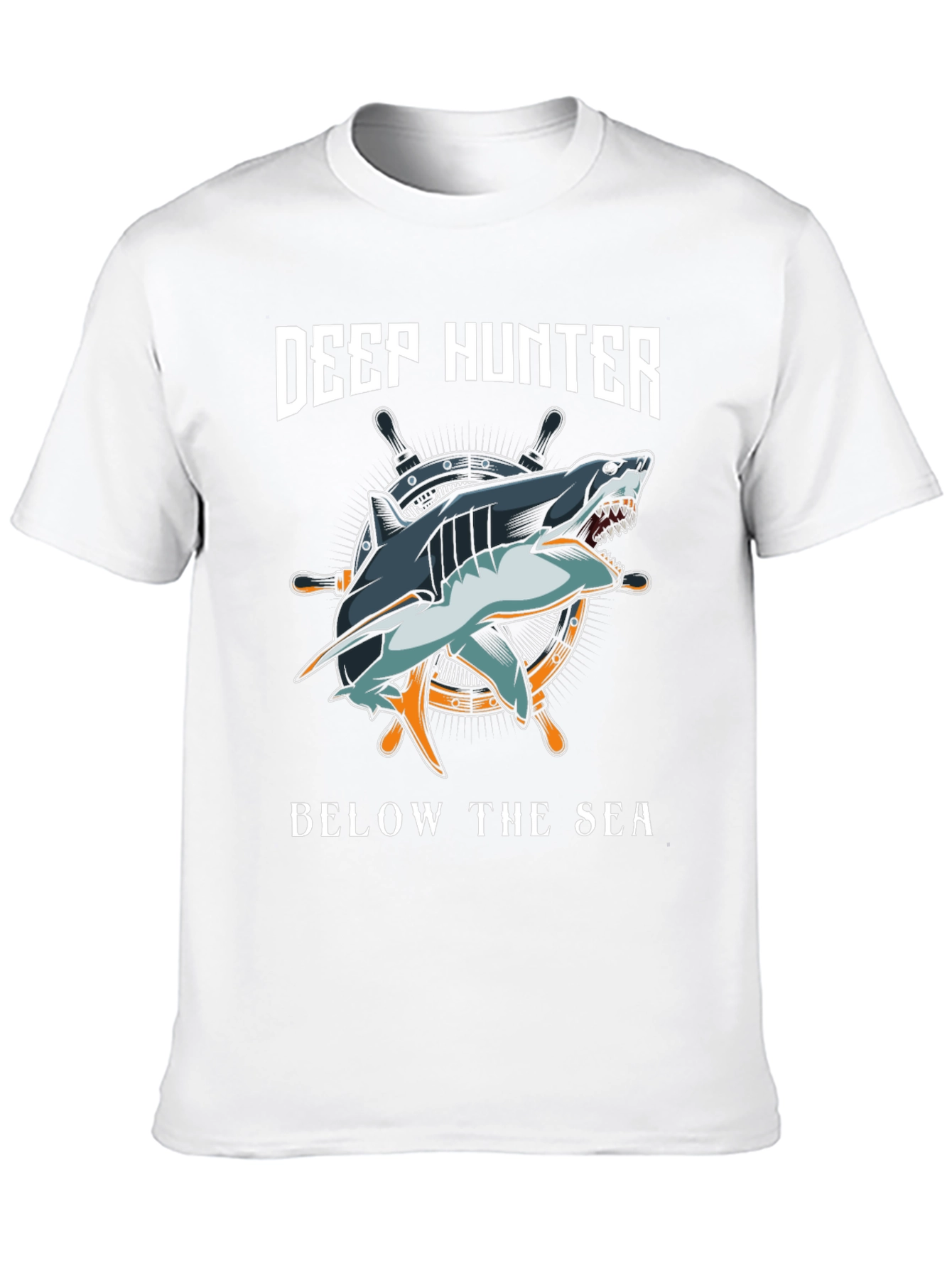 Deep Hunter Graphic T-Shirt - Shark Design