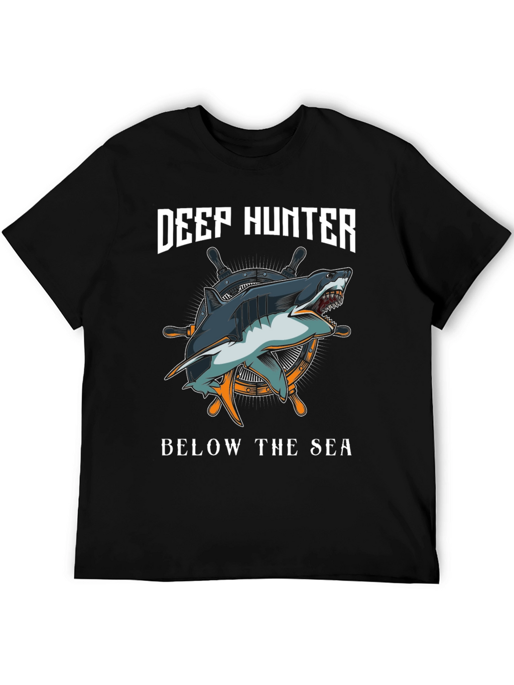 Deep Hunter Graphic T-Shirt - Shark Design