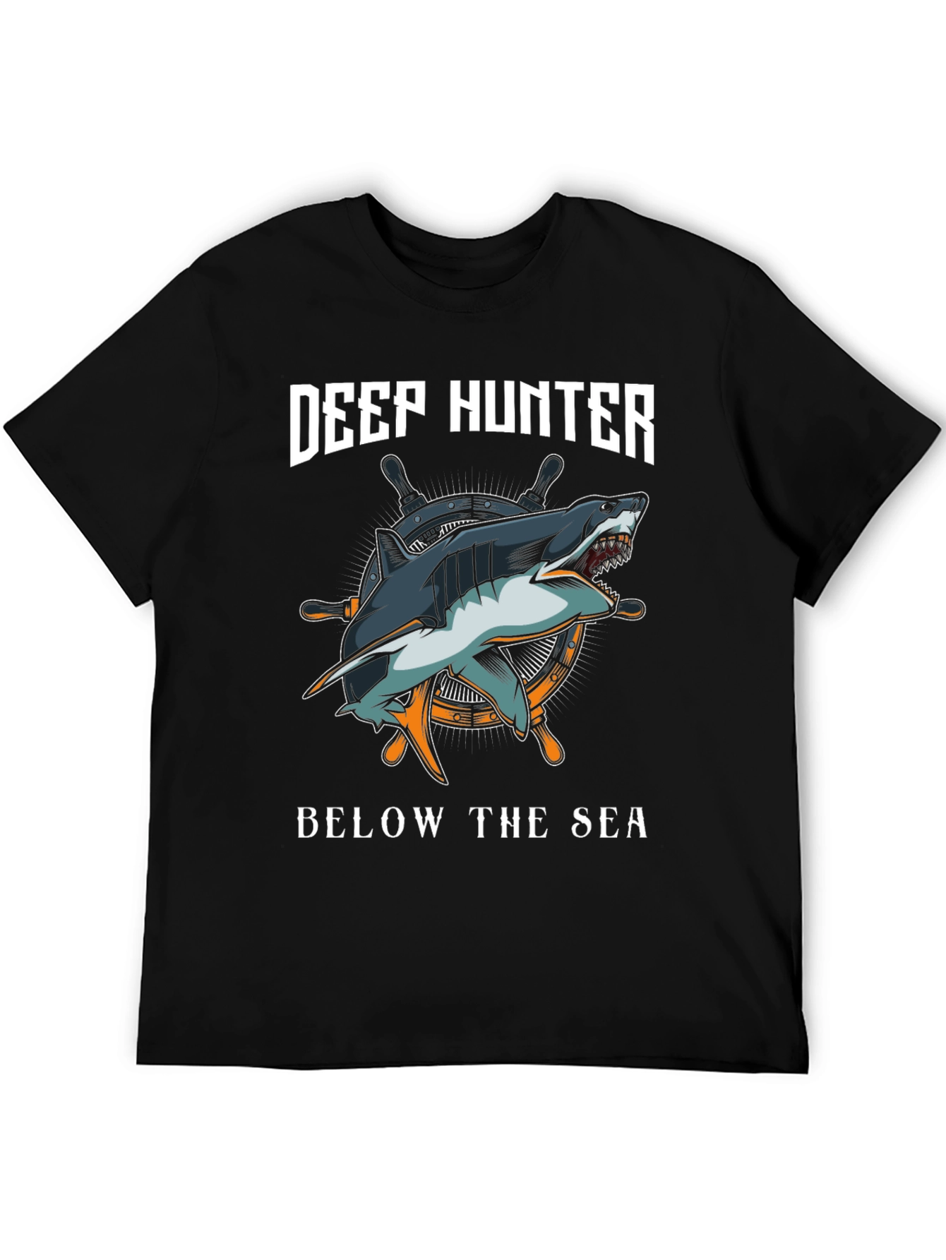 Deep Hunter Graphic T-Shirt - Shark Design