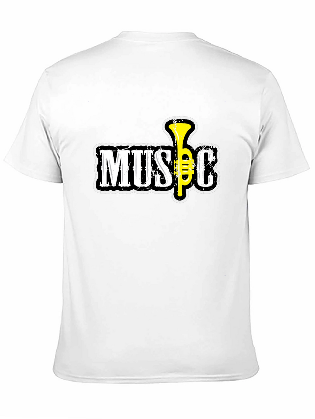 Black Music T-Shirt with Trumpet Design